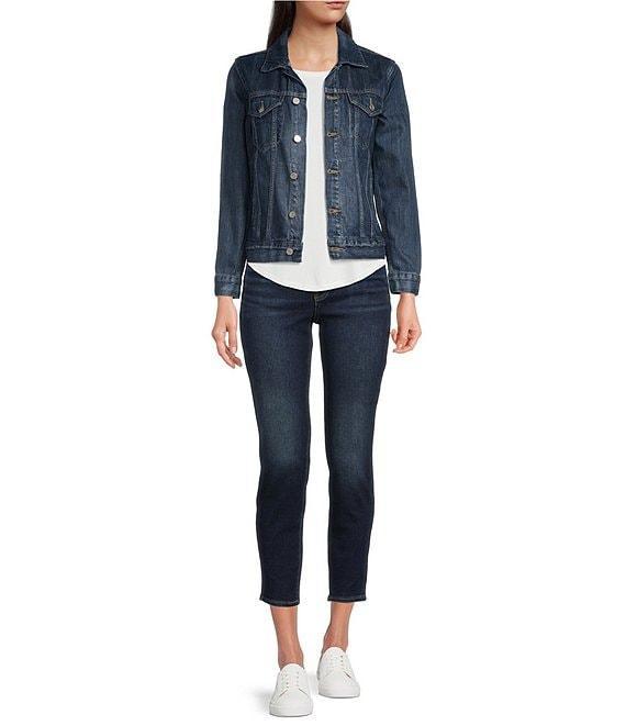 Lucky Brand Tomboy Trucker Long Sleeve Point Collar Denim Jacket Product Image