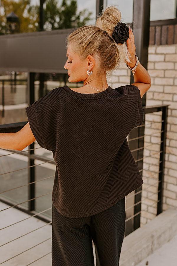 Cue The Cozy Shift Top in Black Product Image