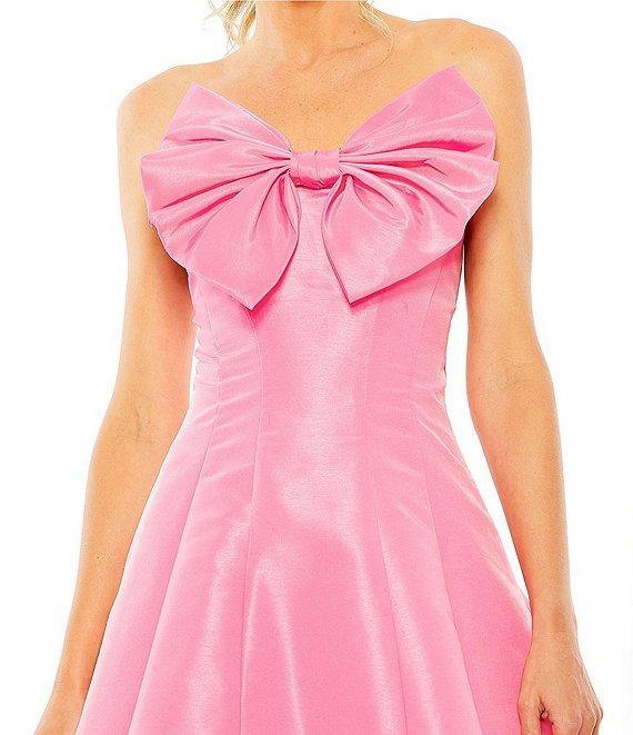 Mac Duggal Satin Strapless Bow Bodice A-line Ball Gown Product Image
