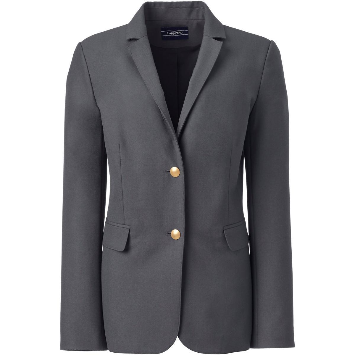 Women's Lands' End School Uniform Hopsack 2-Button Blazer Jacket, Size: 12, Deep Blue Product Image