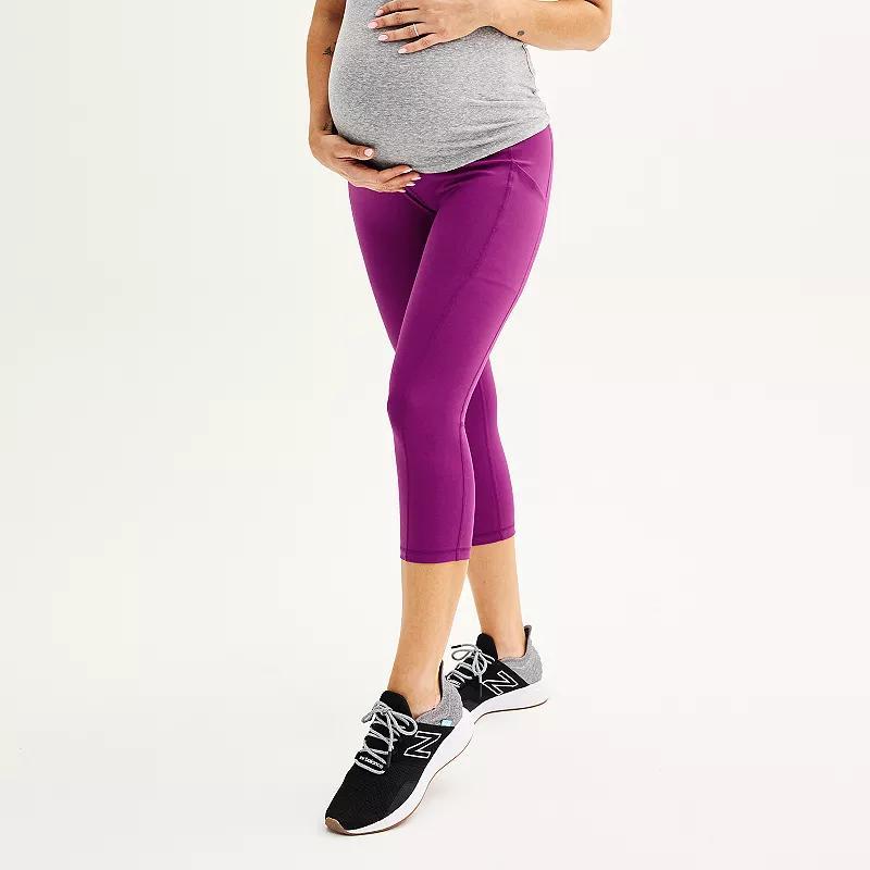 Maternity Tek Gear® Ultrastretch High Rise Capri Pants, Women's, Size: Small, Purple Appeal Product Image