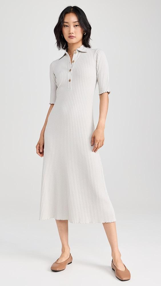Vince Rib Elbow Sleeve Polo Midi Dress | Shopbop Product Image