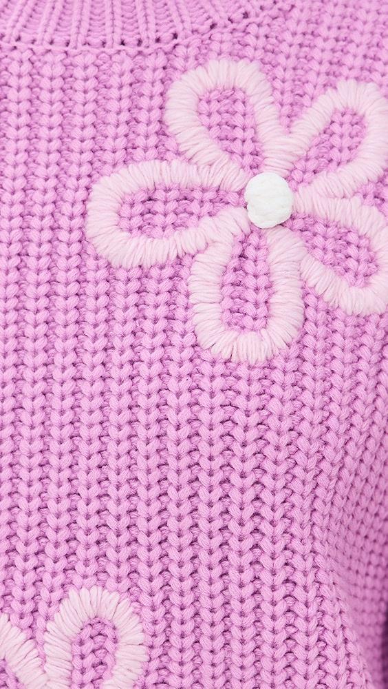 English Factory Flower Embroidery Knit Top | Shopbop Product Image