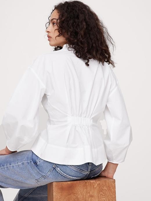 Cotton Poplin Cinched-Waist Shirt Product Image