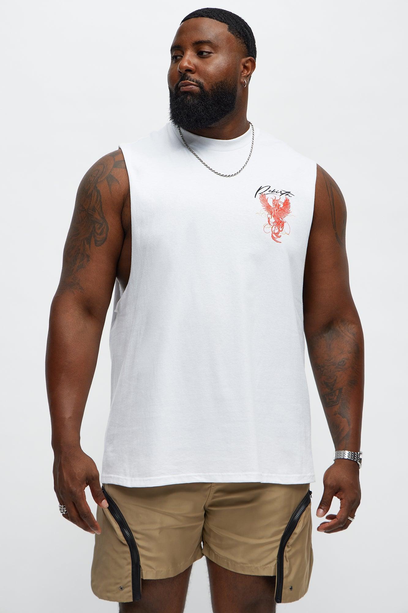 Rebirth Rise Again Muscle Tee - White Product Image