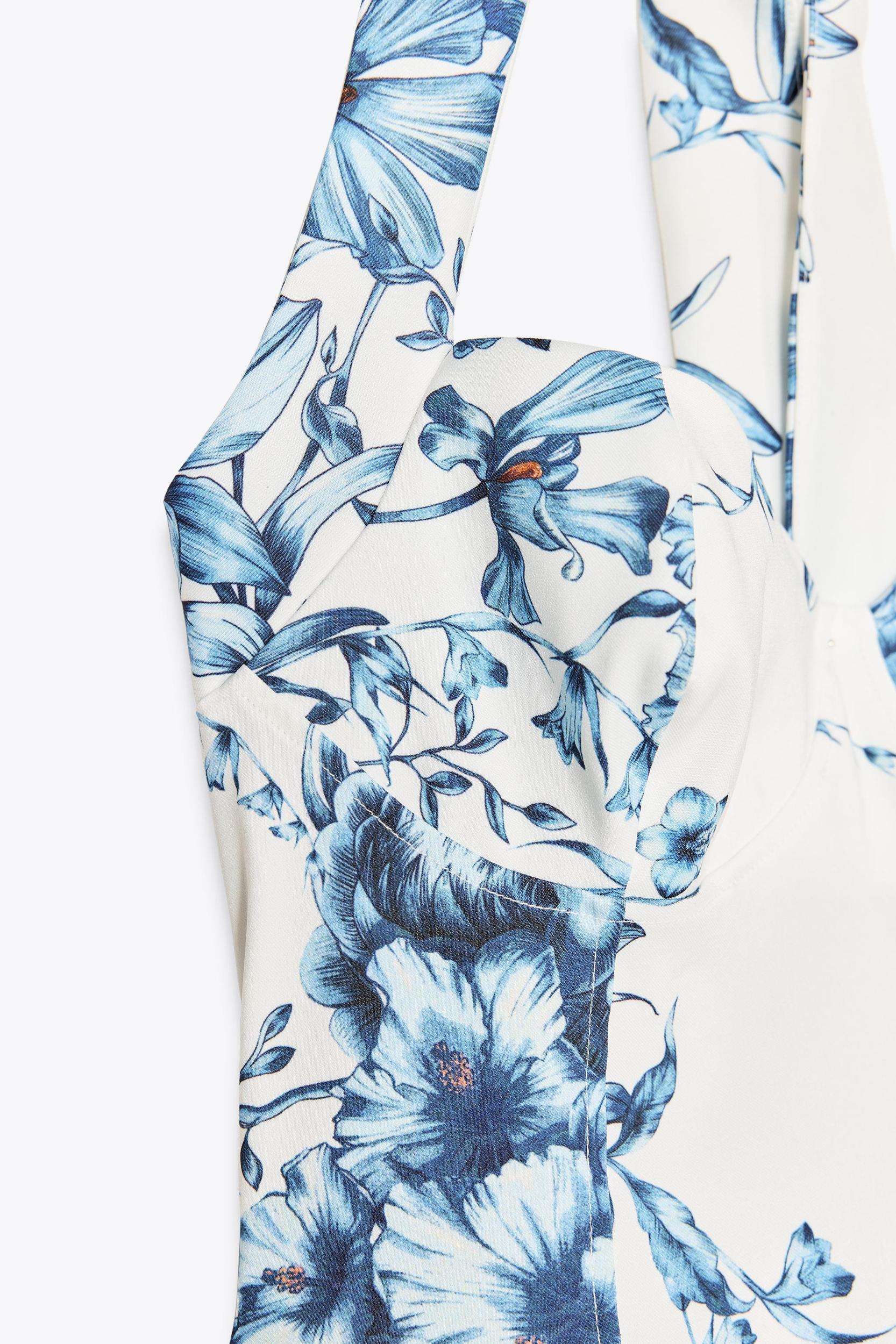 FLORAL HALTER DRESS Product Image