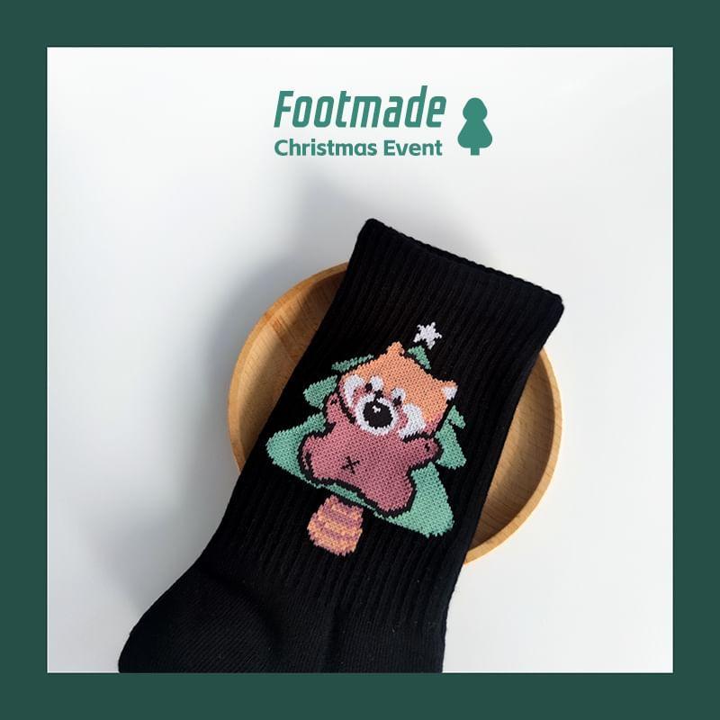 Cartoon Print Lettering Socks Product Image
