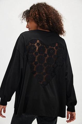 Lace Heart Long-Sleeve Tee Product Image