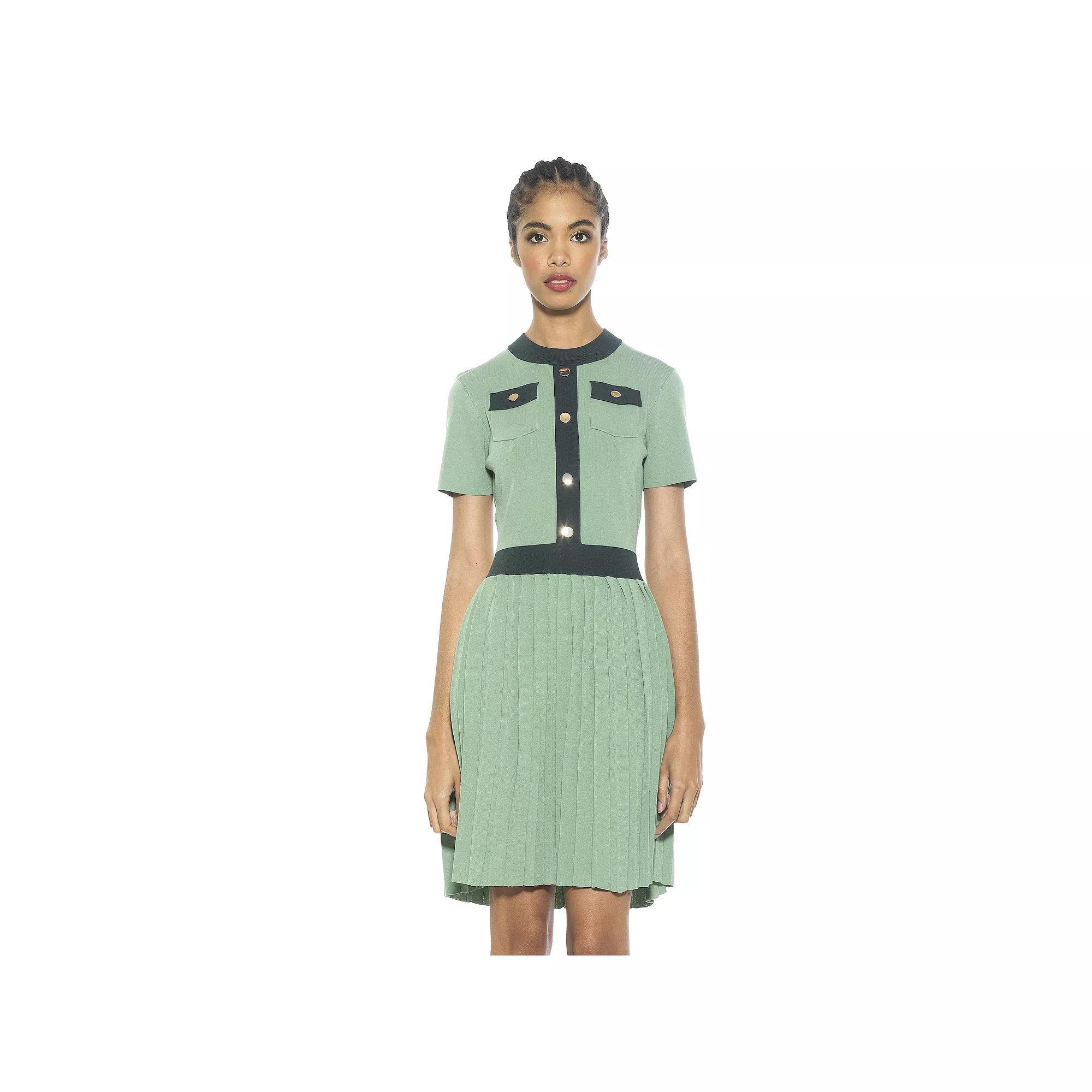 Women's ALEXIA ADMOR Anders Fit And Flare Knit Dress, Size: Medium, Blue Product Image