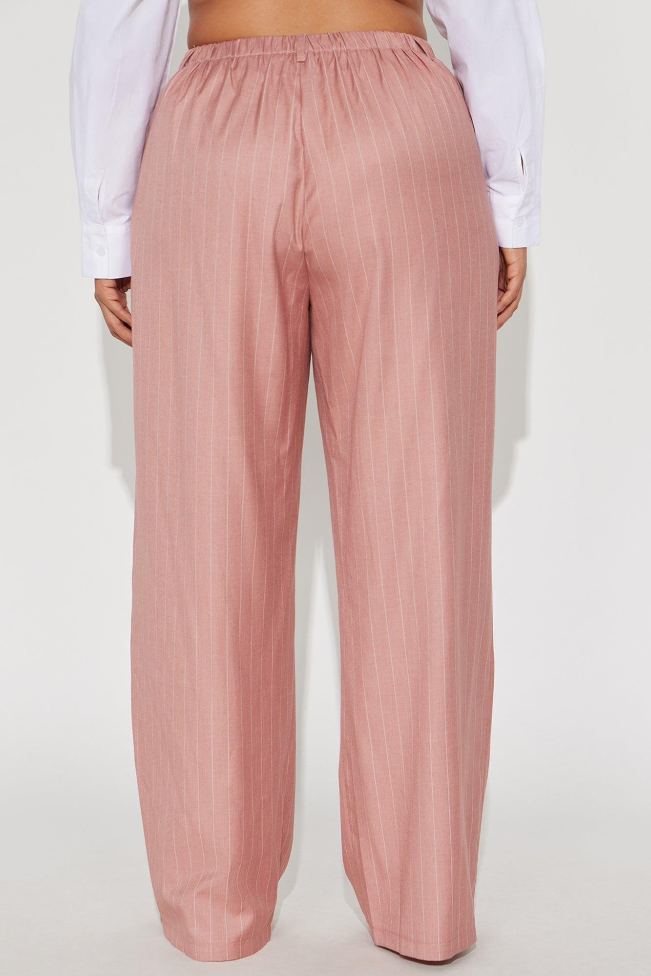Yessica Pinstripe Wide Leg Trouser - Mauve Product Image