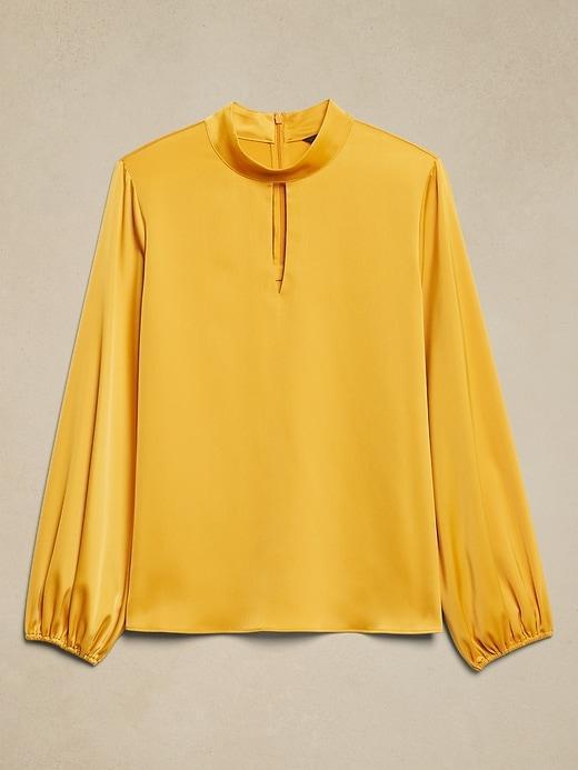 Keyhole Mock-Neck Blouse Product Image