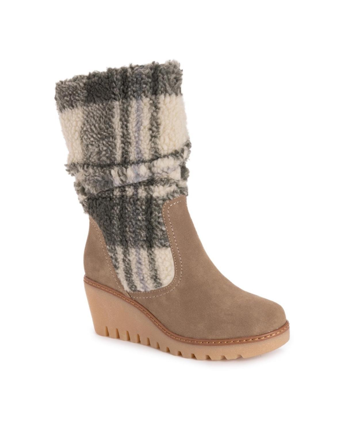 MUK LUKS Vermont Stowe Women's Wedge Boots, Size: 7.5, Houndsto Black Product Image