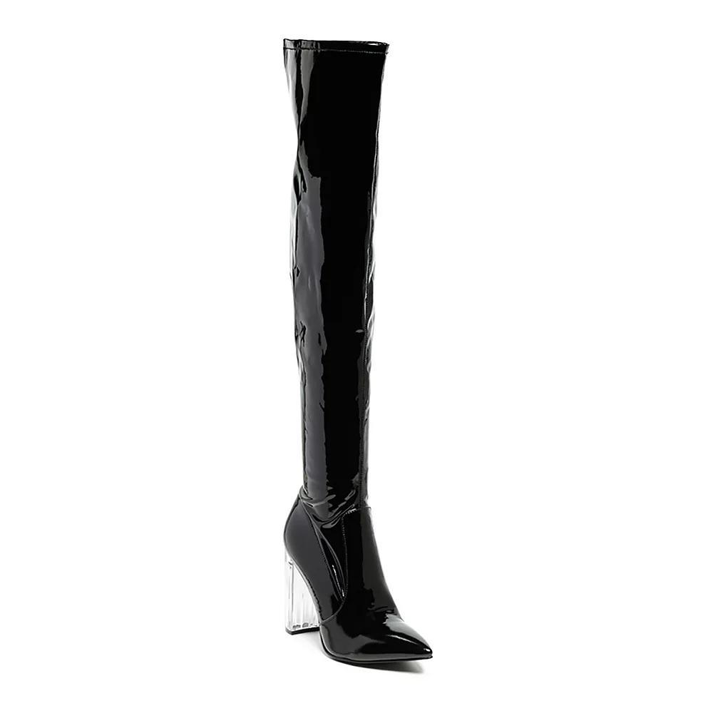 London Rag Noire Women's Thigh High Boots, Size: 6, Black Product Image
