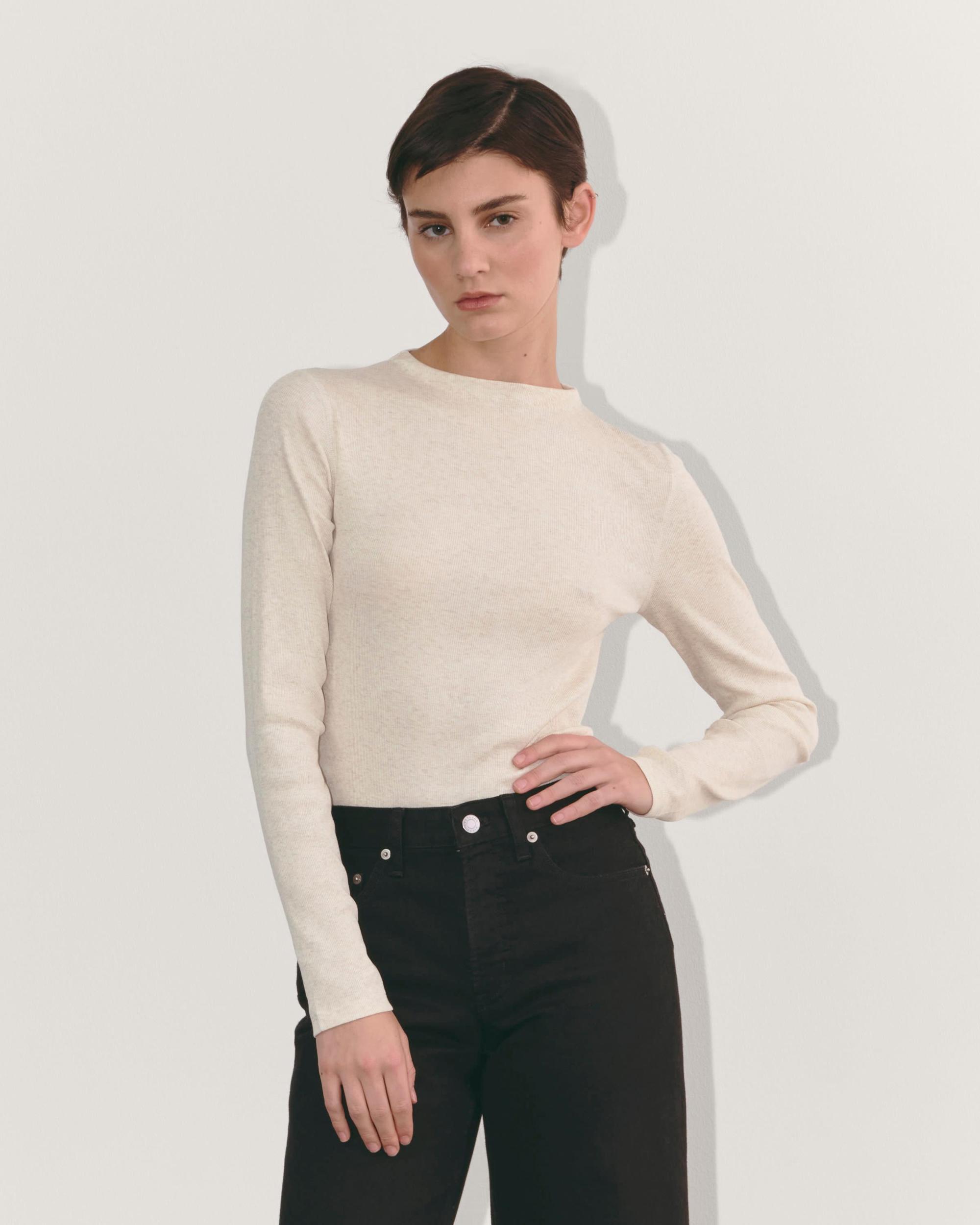 Womens Luxe Rib Funnel-Neck T-Shirt by Everlane Product Image