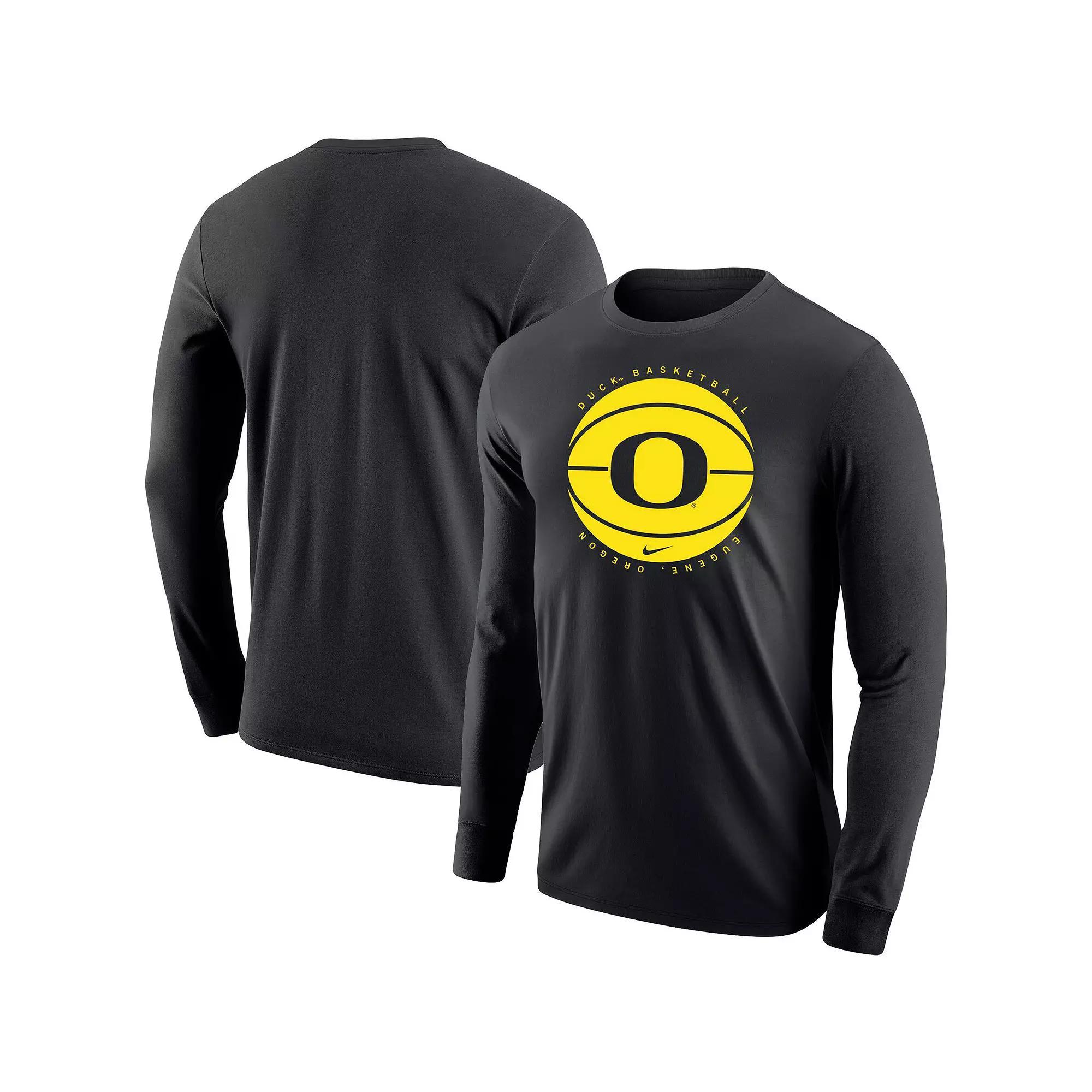Men's Nike Black Oregon Ducks Basketball Long Sleeve T-Shirt, Size: 2XL Product Image