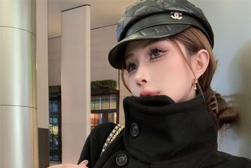 High-Neck Wool Jacket with Sash Product Image
