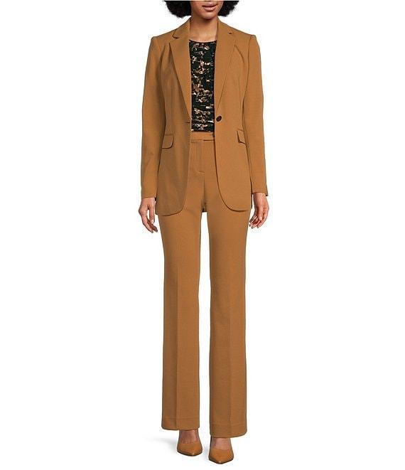 Calvin Klein Scuba Crepe Notch Lapel Long Sleeve 1-Button Blazer Product Image