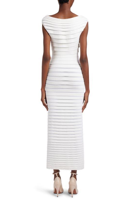 ALAÏA Cap-sleeve Bandage Midi Dress In White Product Image