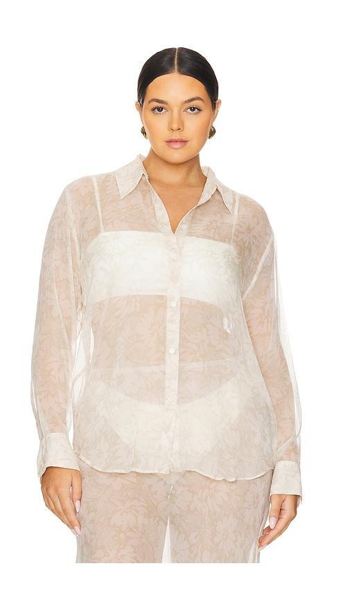 L'ACADEMIE By Marianna Capucine Silk Shirt In Neutral Product Image