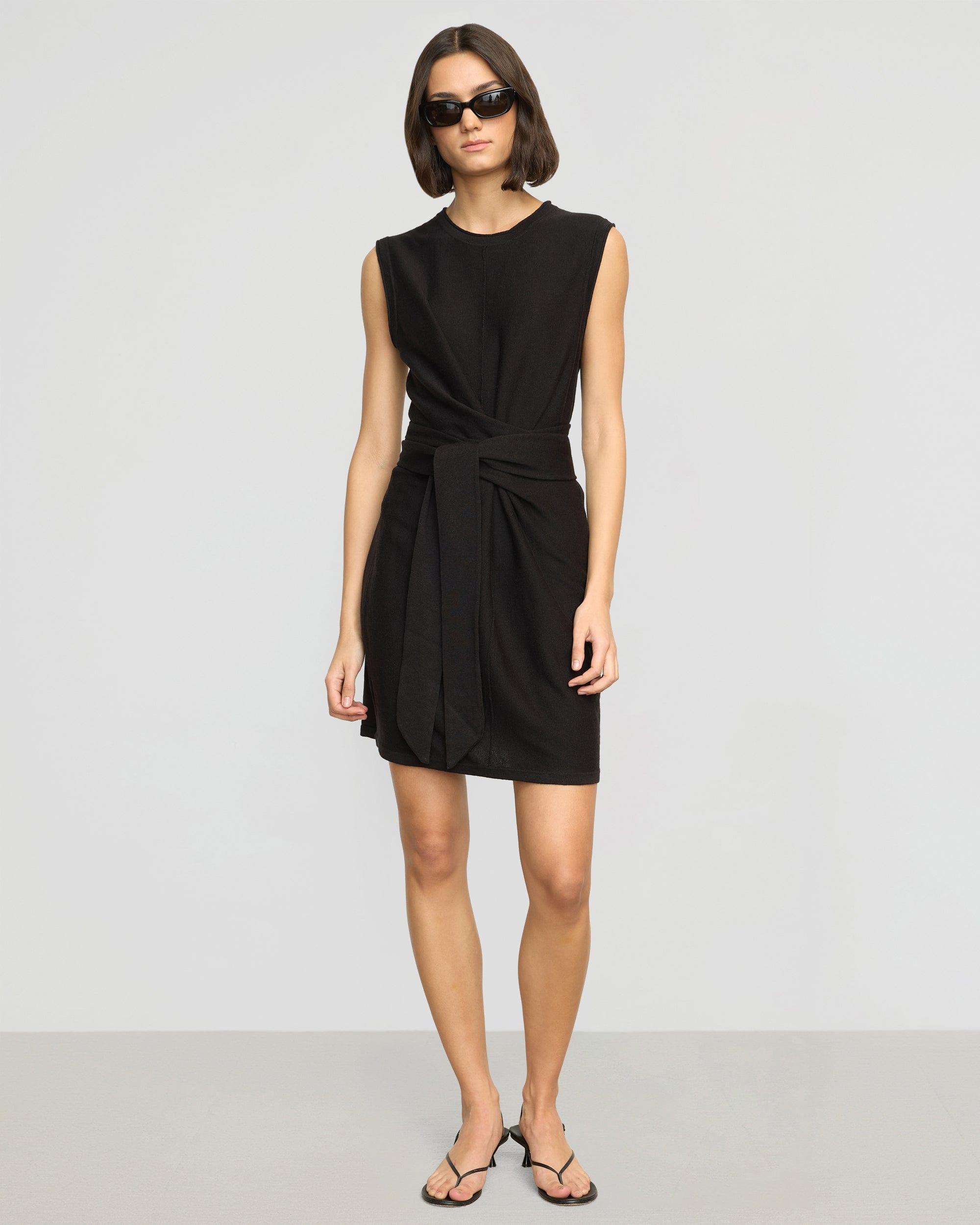 Rini Linen-Cotton Tie-Front Mini Dress Product Image