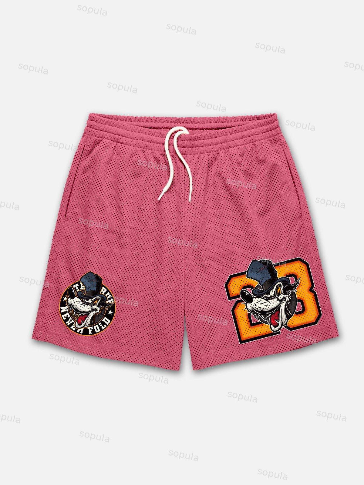 Streetwear Y2k Hip Hop Gothic Graphic Mesh Shorts Product Image