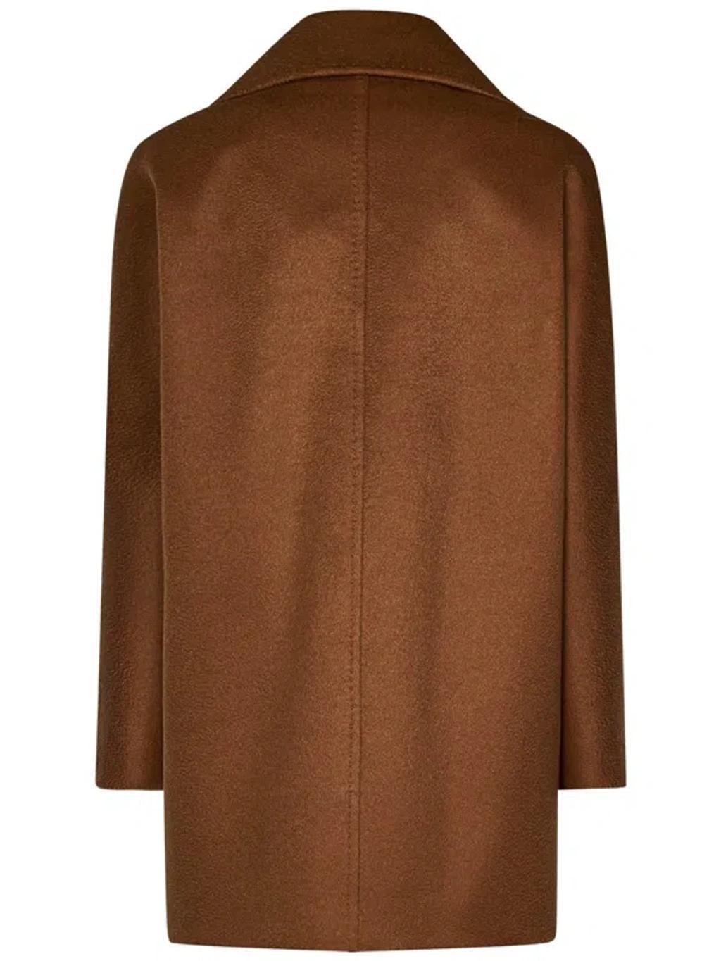 MAX MARA Brown Cashmere Coat With Kimono Sleeves Product Image