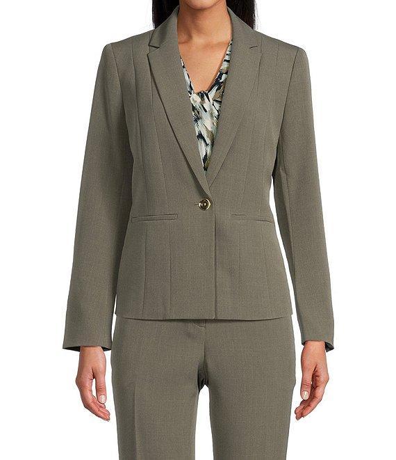 Kasper Stretch Crepe Notch Lapel Neckline Long Sleeve Blazer Product Image
