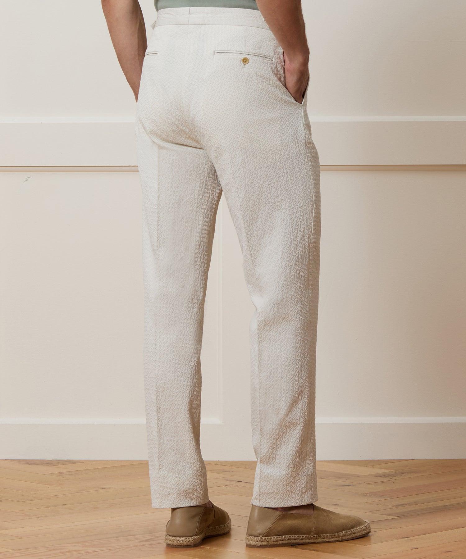 Italian Seersucker Double-Breasted Suit Jacket Product Image