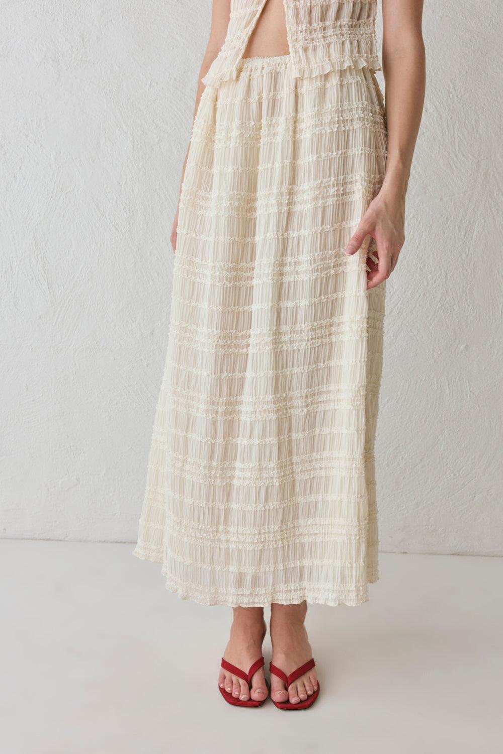 Mia Midi Skirt Cream Product Image