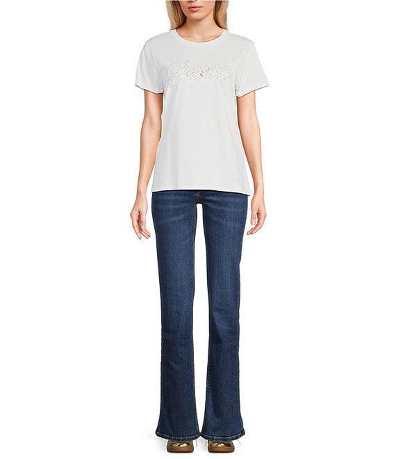 Guess Short Sleeve Scripted Lace Signature Logo Jersey T-Shirt Product Image