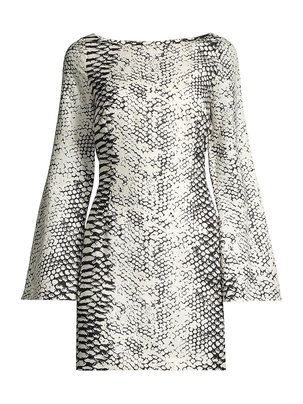 Womens Snakeskin Print Cut-Out Minidress Product Image