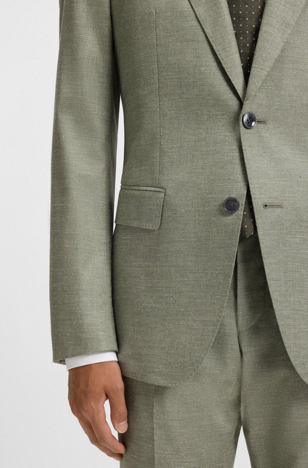 Slim-fit blazer in patterned stretch fabric Product Image