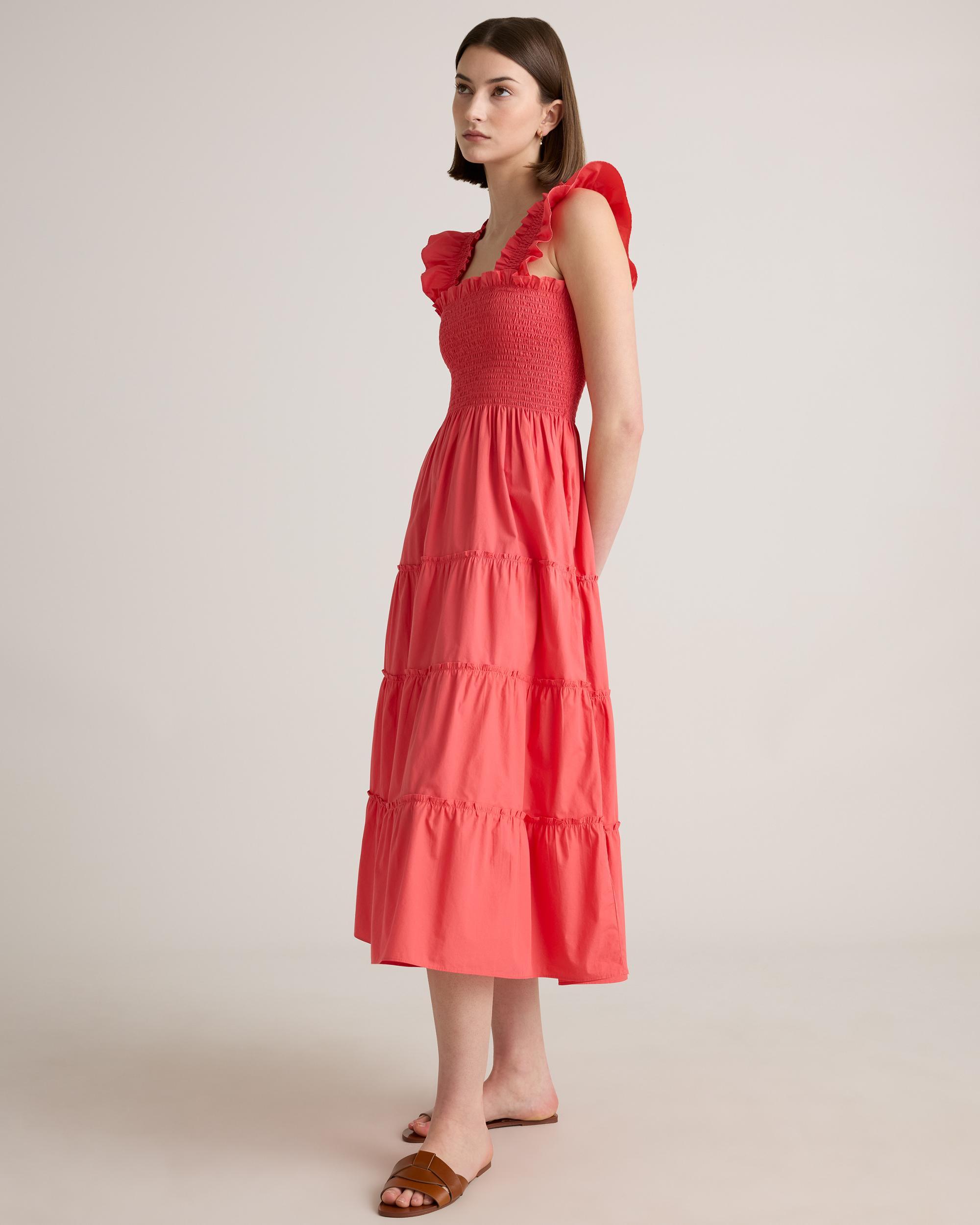 Quince | Women's Smocked Midi Dress Organic Cotton Product Image