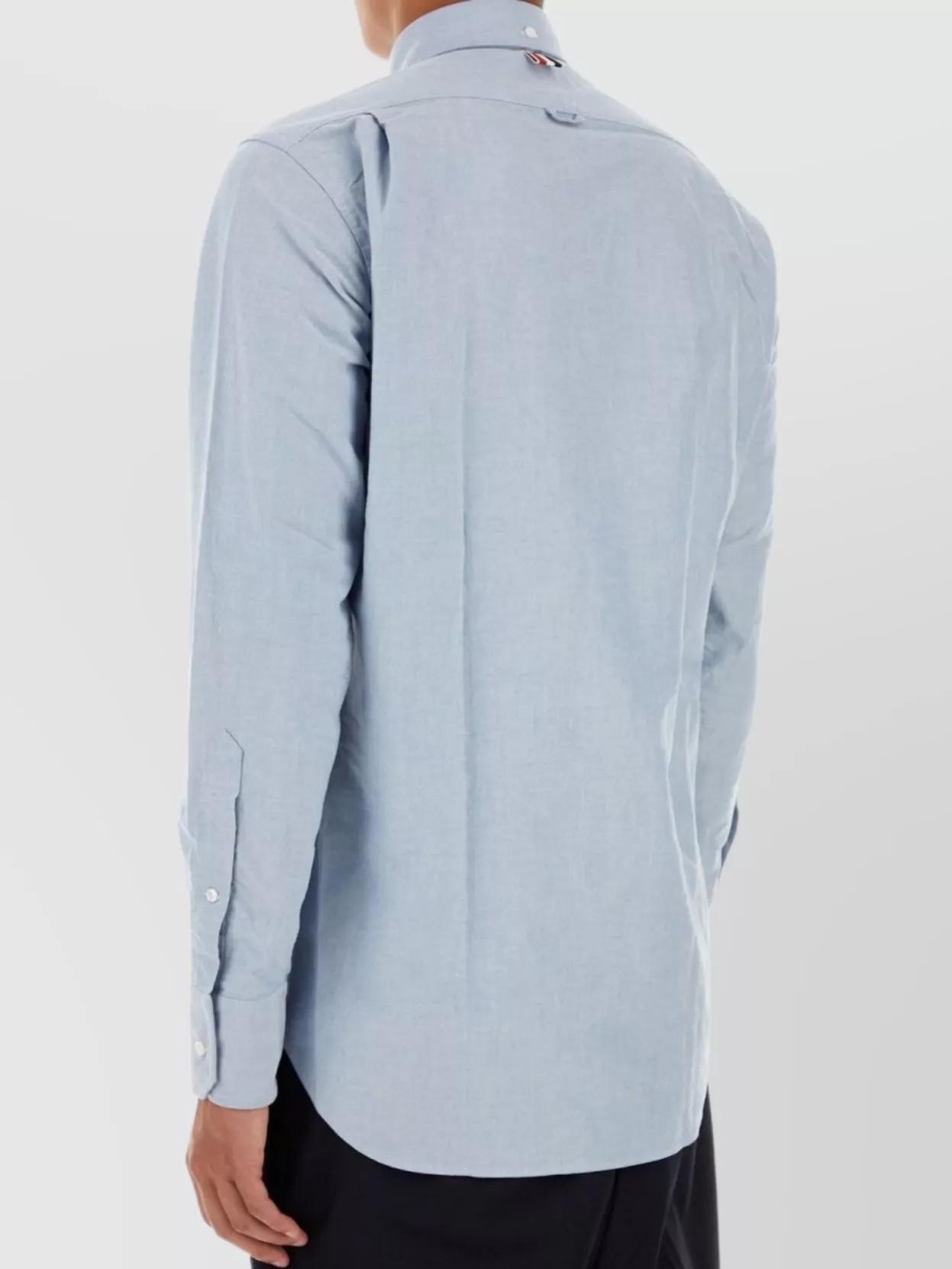 THOM BROWNE Classic Fit Cotton Button-down Shirt In Light Blue Product Image