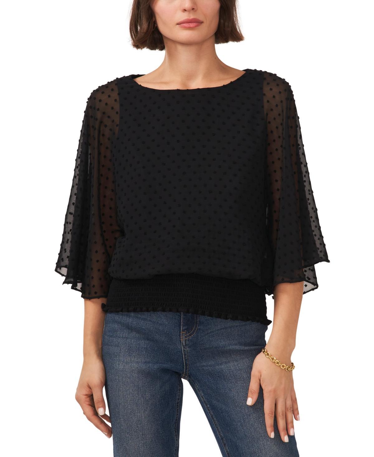 Sam & Jess Womens Smocked-Waist Top Product Image