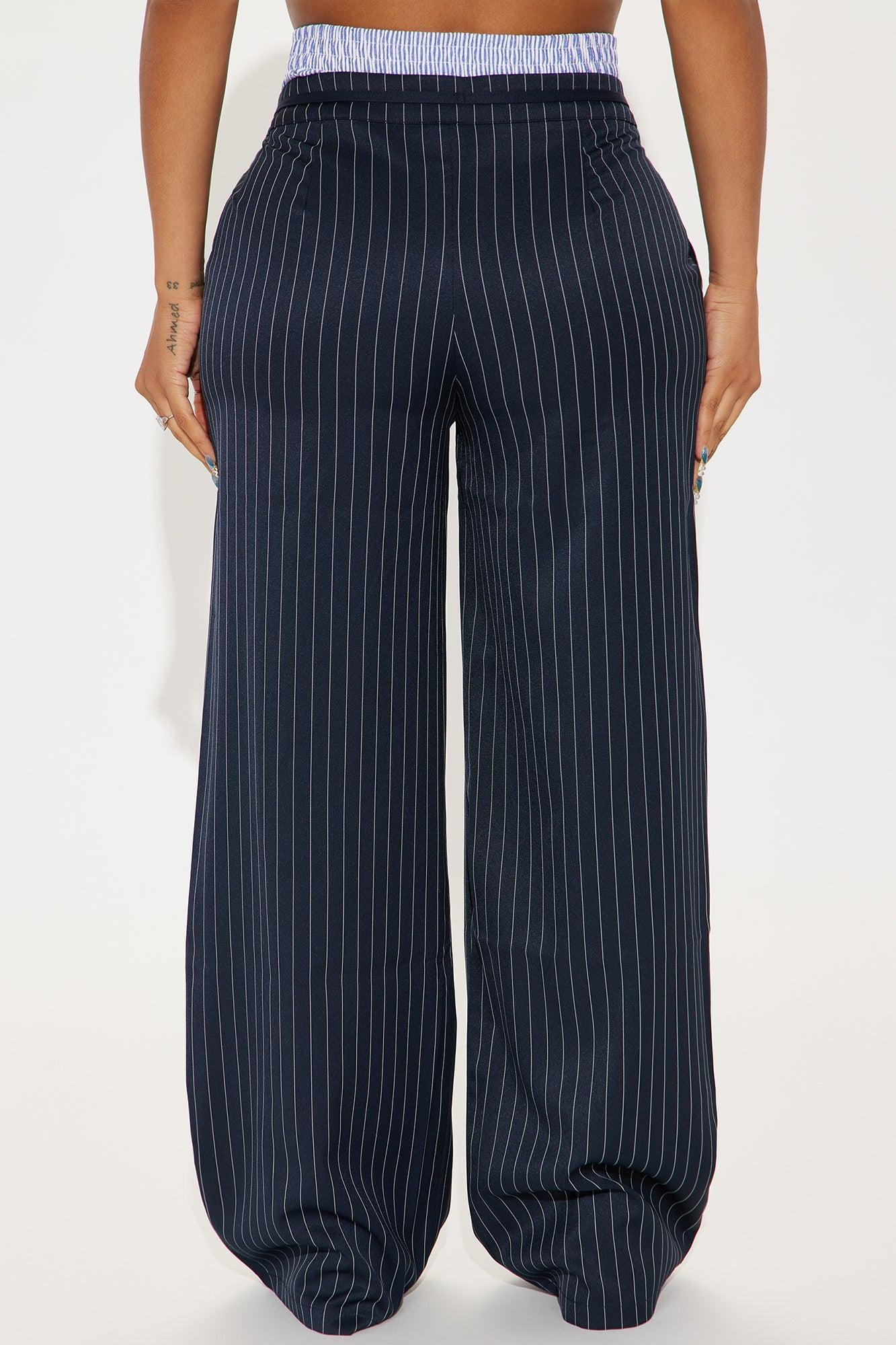 Talk That Talk Pinstripe Boxer Pant - Navy/combo Product Image