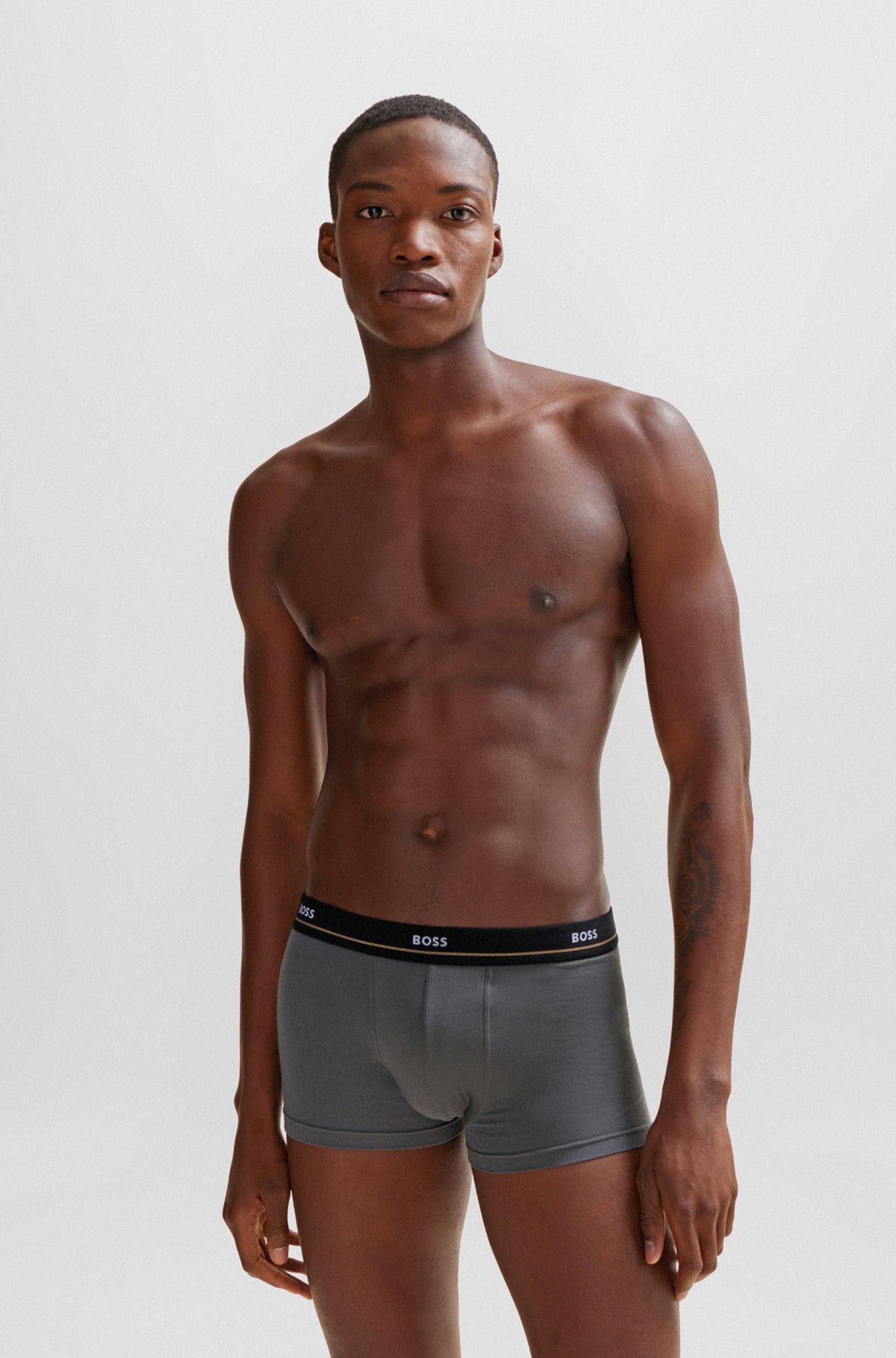 Five-pack of stretch-cotton trunks with logo waistbands Product Image