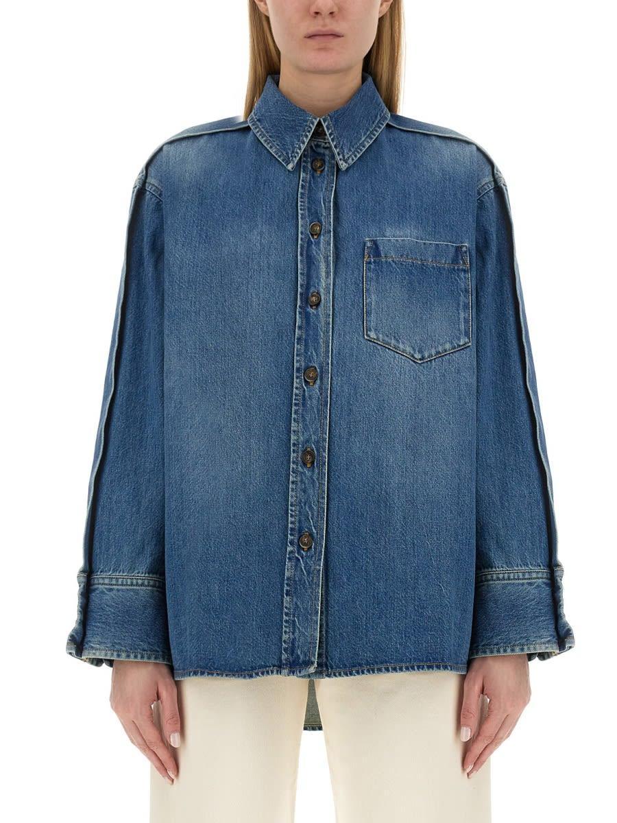 VICTORIA BECKHAM Pintucked Denim Shirt Product Image