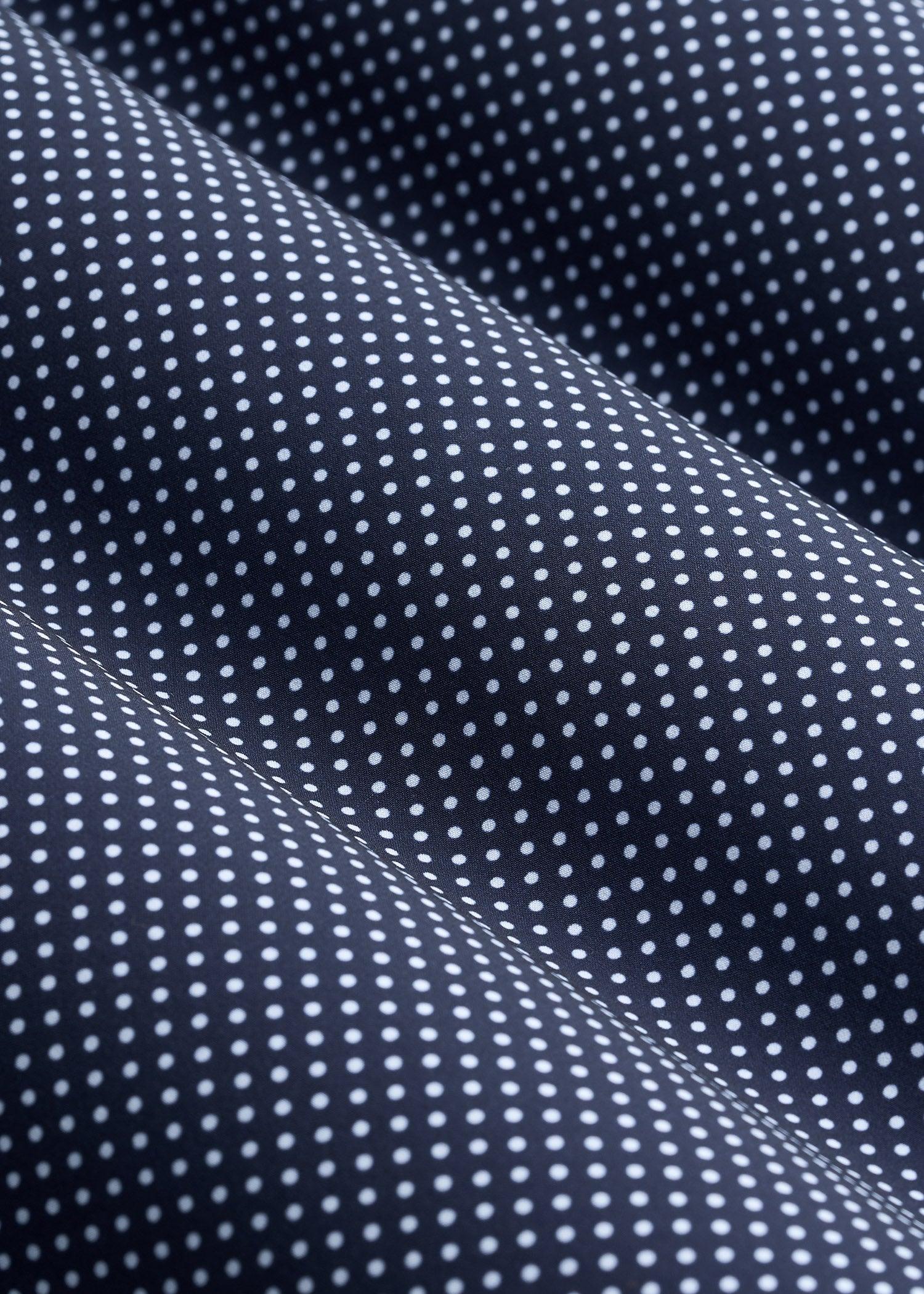 Traveler Stretch Dress Shirt for Tall Men in Navy Polka Dot Product Image