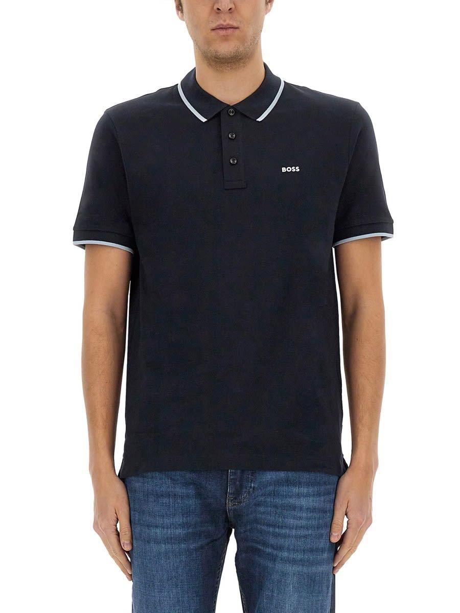 HUGO BOSS Cotton Polo In Blue Product Image