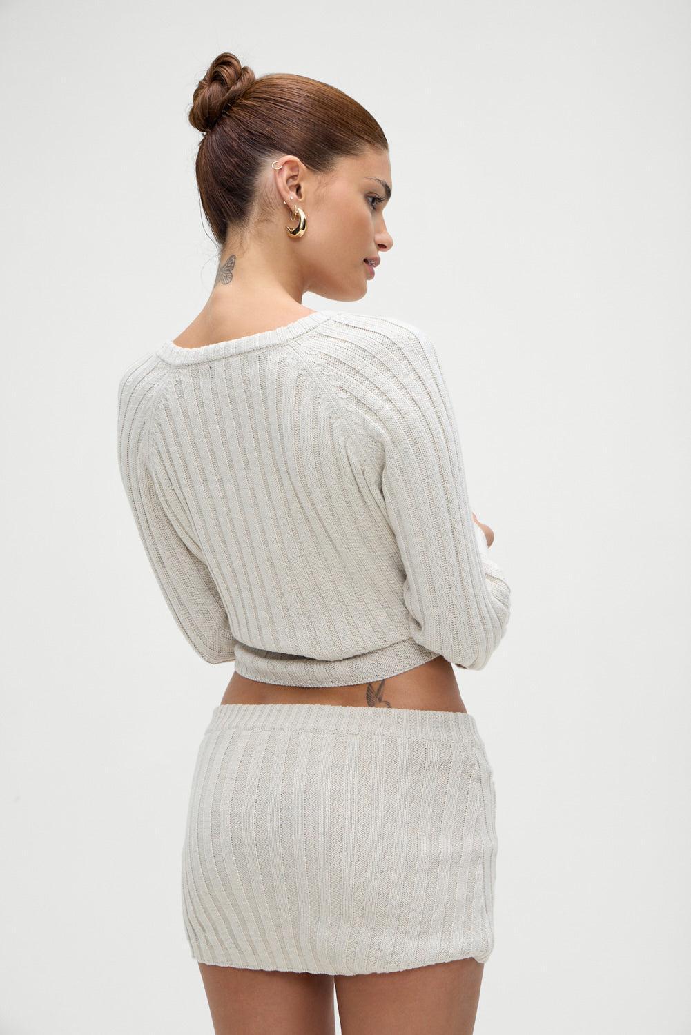 Ashton Cotton Knit Sweater - Cream Product Image