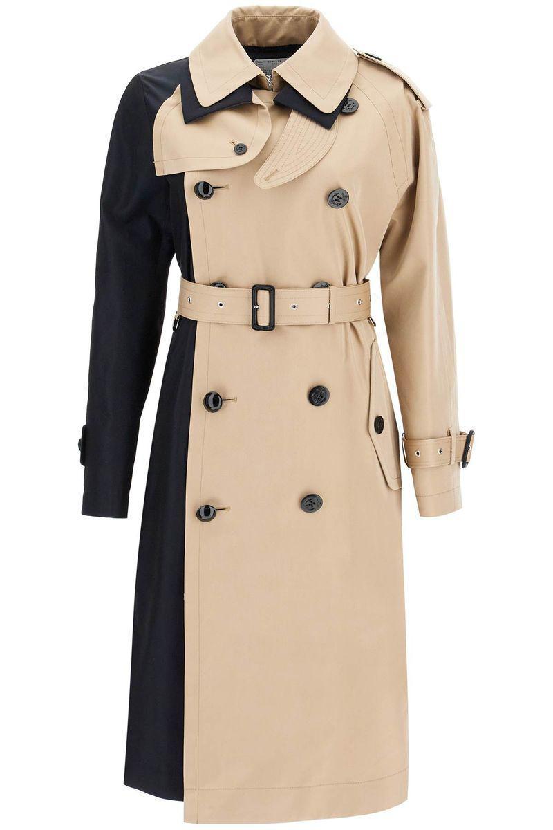 SACAI 'color Block Gabardine Trench In Multicolor Product Image