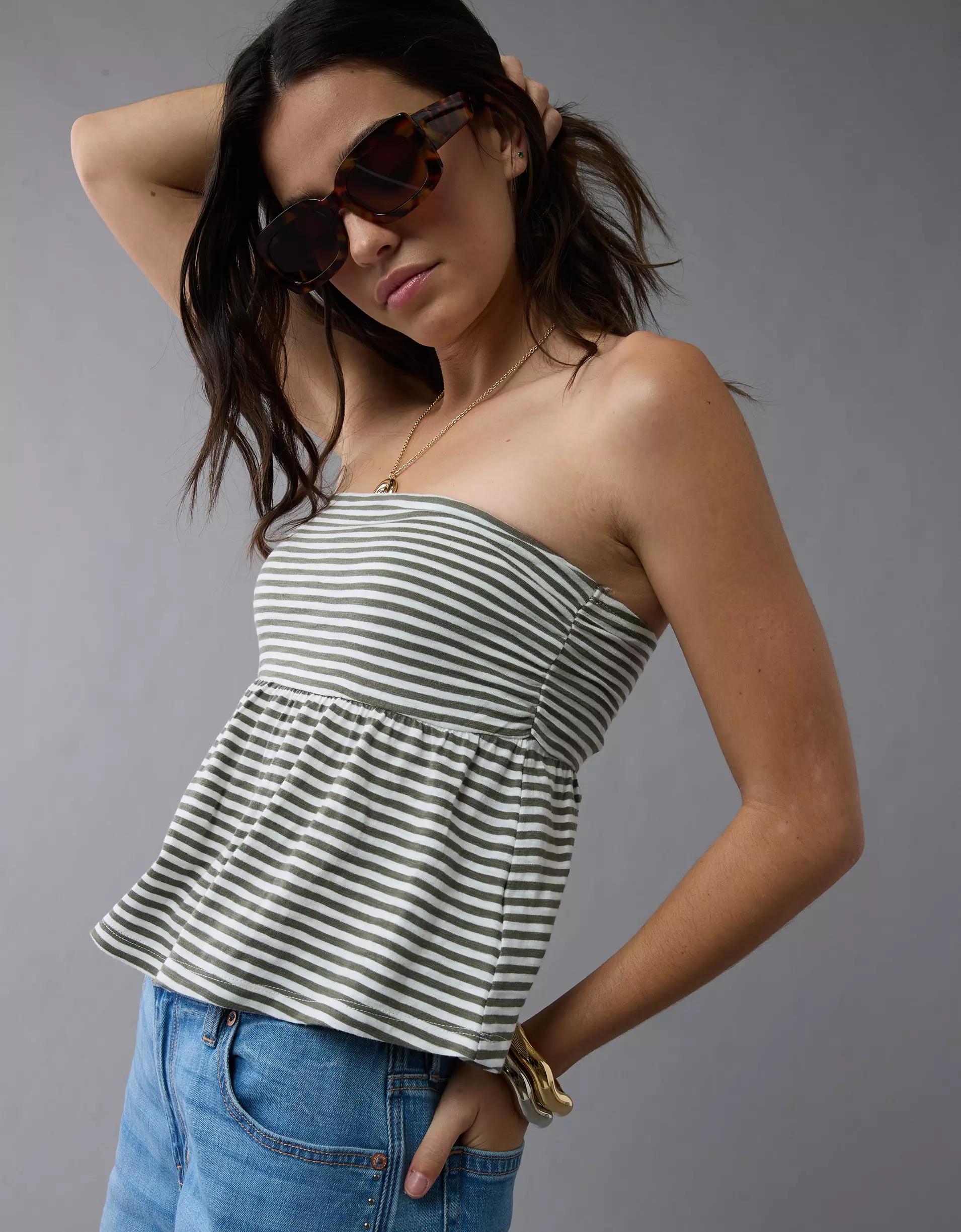 AE Sunchaser Knit Babydoll Tube Top Product Image