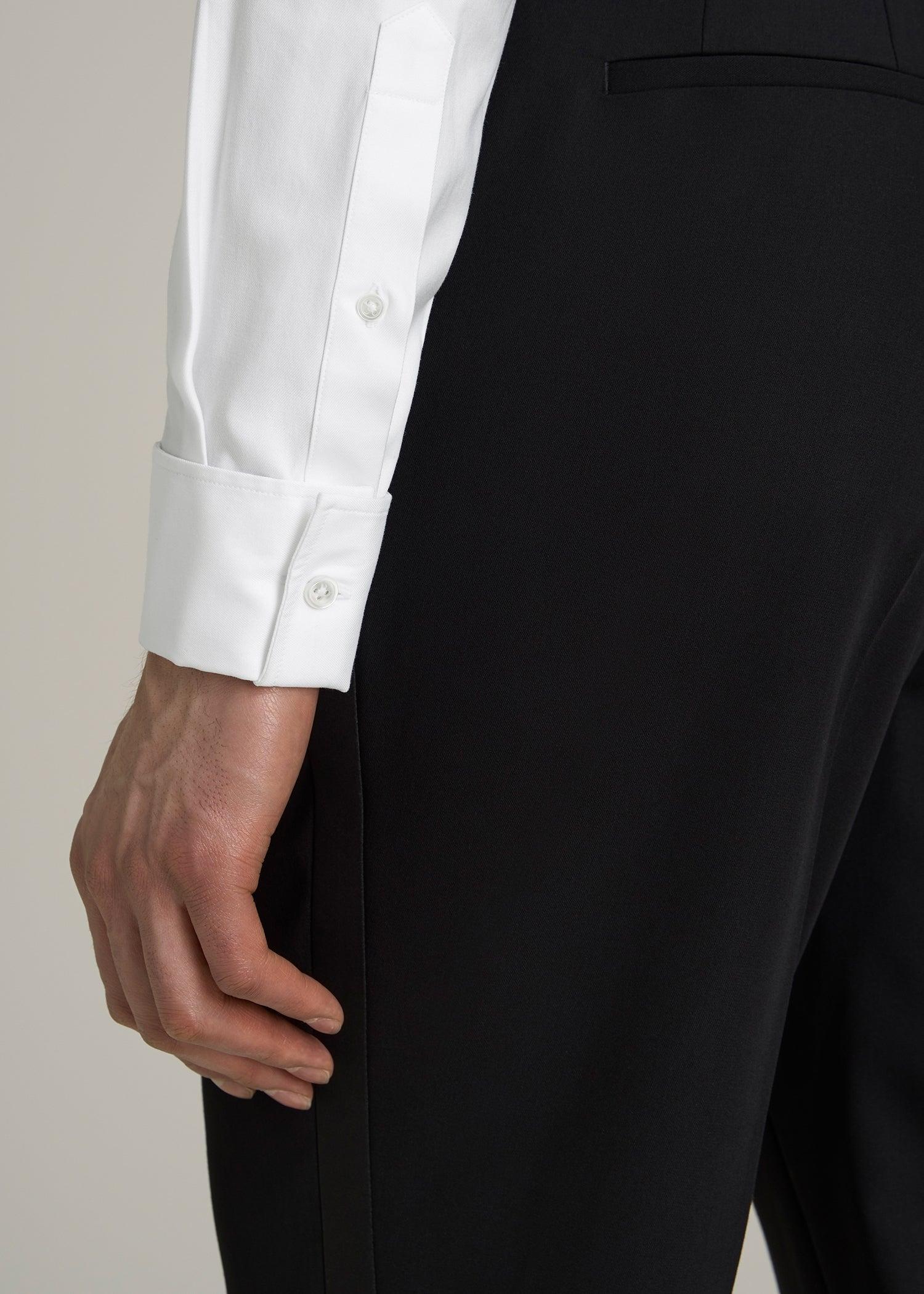 Tuxedo Shirt for Tall Men in White Product Image