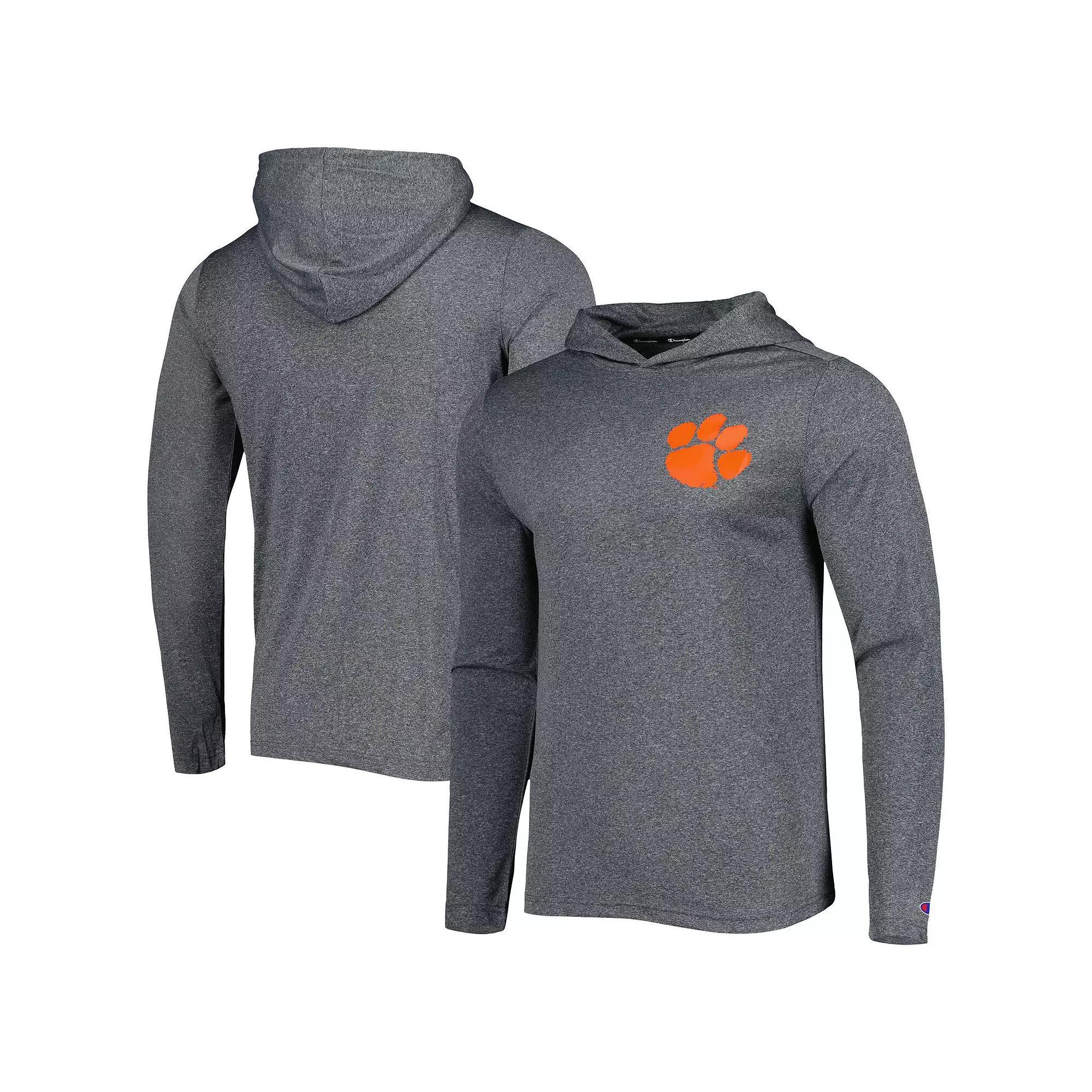 Mens Champion Gray Clemson Tigers Hoodie Long Sleeve T-Shirt Product Image