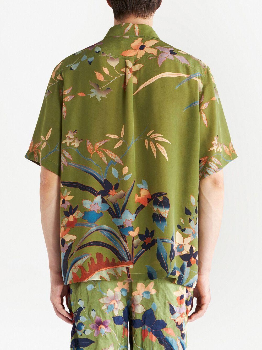 floral-print silk shirt Product Image