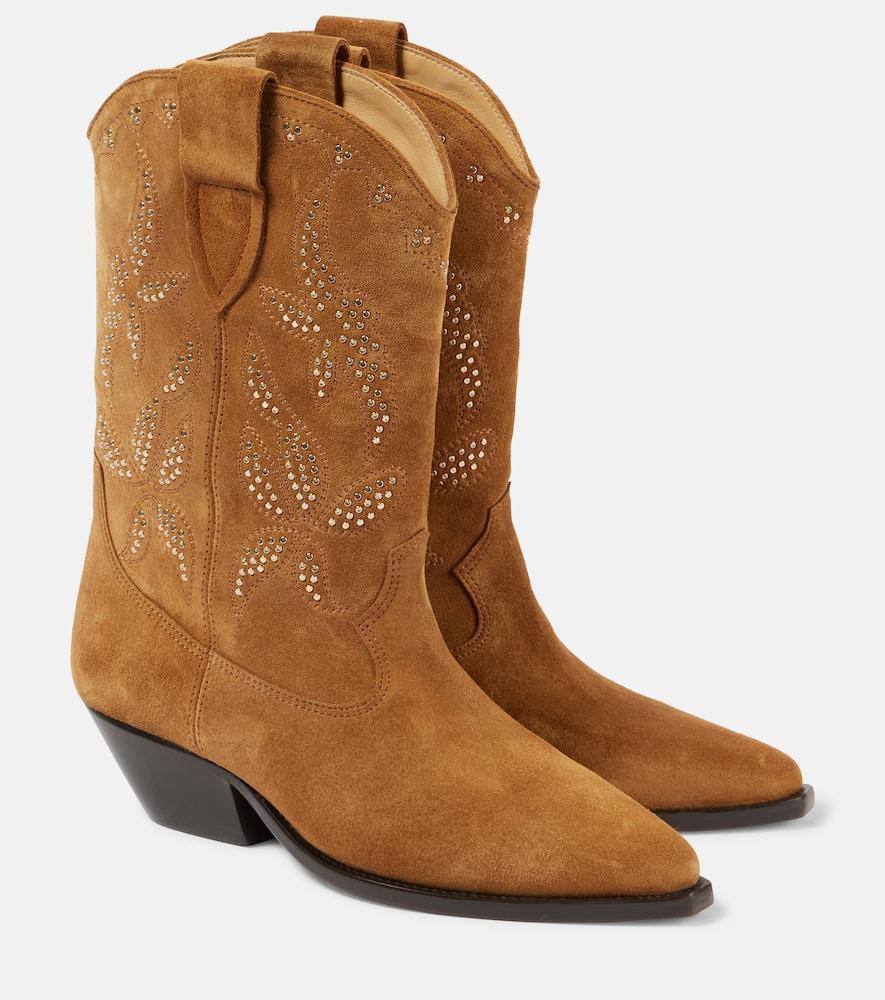 Duerto Studded Suede Cowboy Boots In Brown Product Image