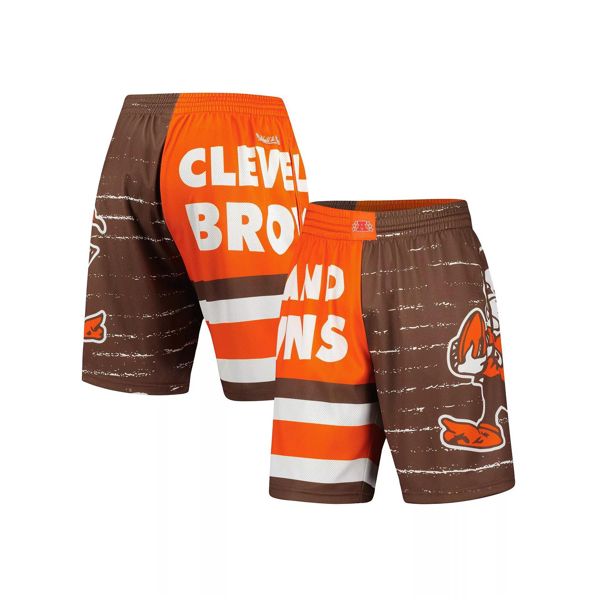 Men's Mitchell & Ness Brown Cleveland Browns Jumbotron 3.0 Shorts, Size: 3XL Product Image