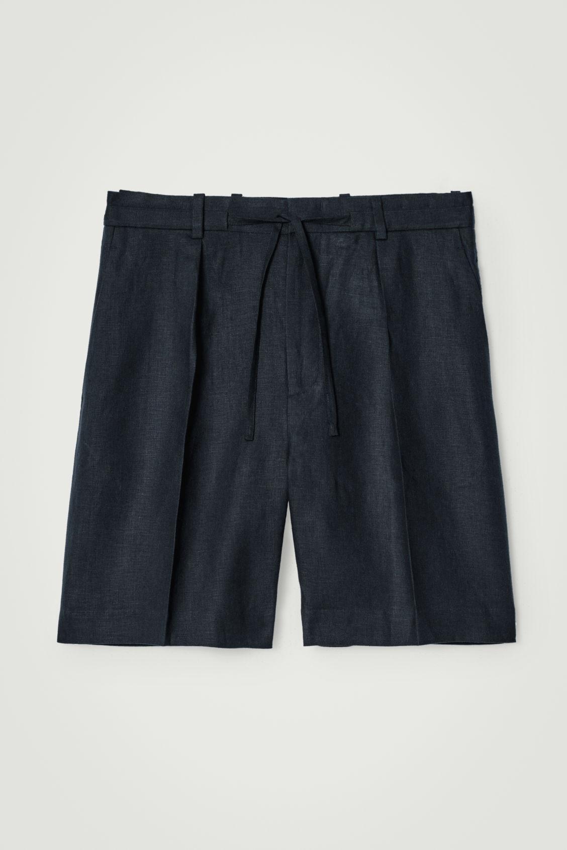 TAILORED DRAWSTRING LINEN SHORTS Product Image