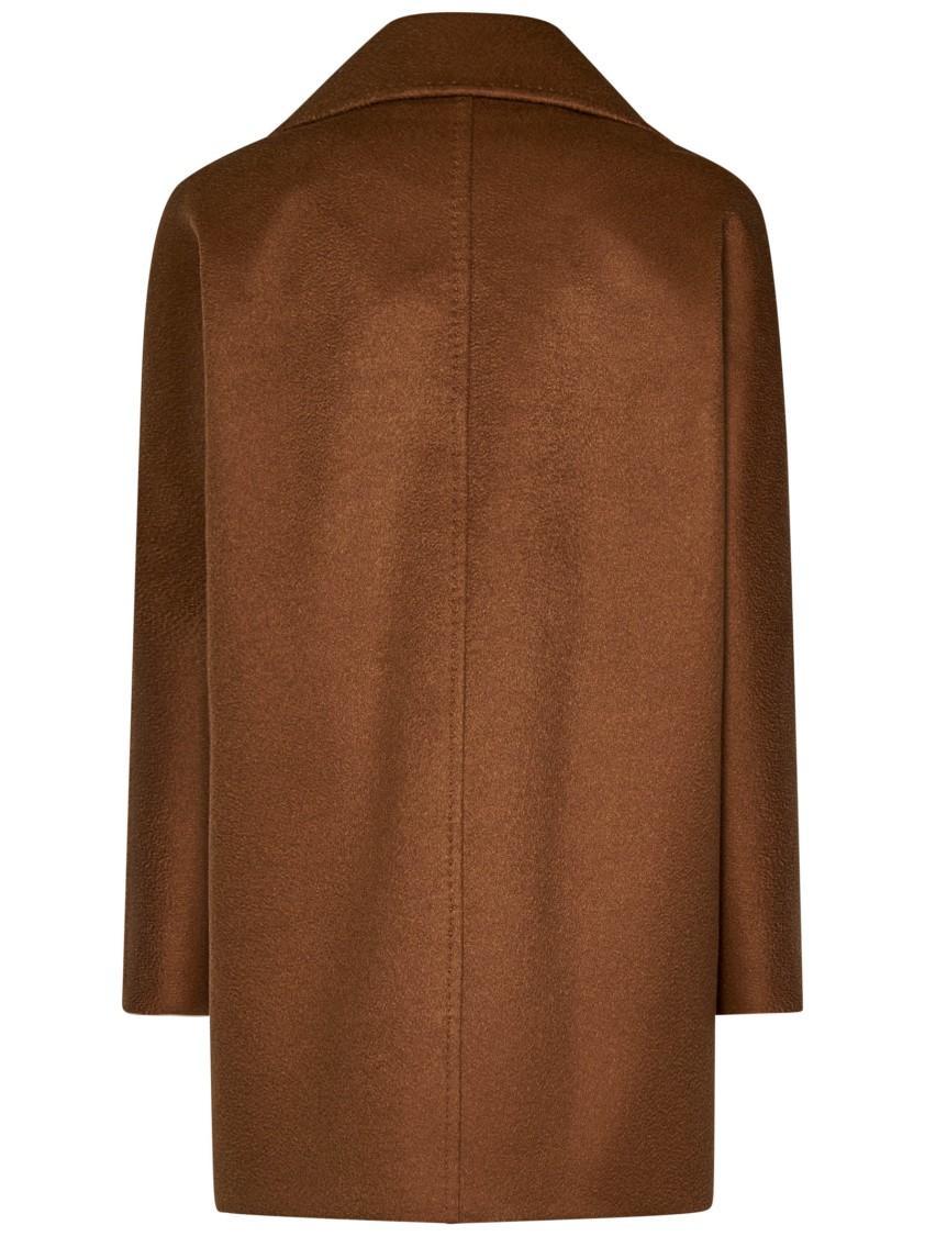 MAX MARA Brown Cashmere Coat With Kimono Sleeves Product Image